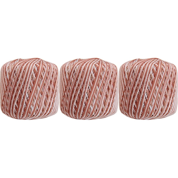 3 Ball Pack Threadart 100% Pure Cotton Multicolor Crochet Thread - Size 10 - Color 52 - Variegated Desert Sands