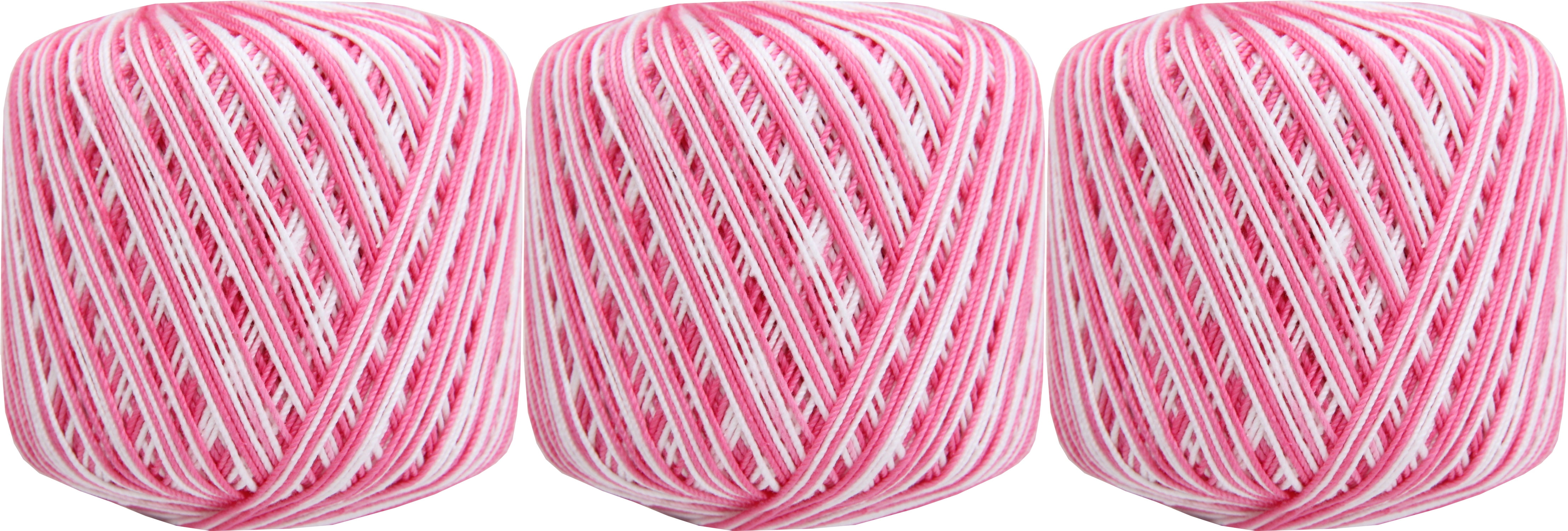3 Ball Pack Threadart 100% Pure Cotton Multicolor Crochet Thread - Size ...