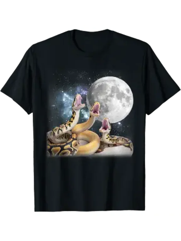 3 Ball Python Snakes Howling At The Moon Funny Python T-Shirt