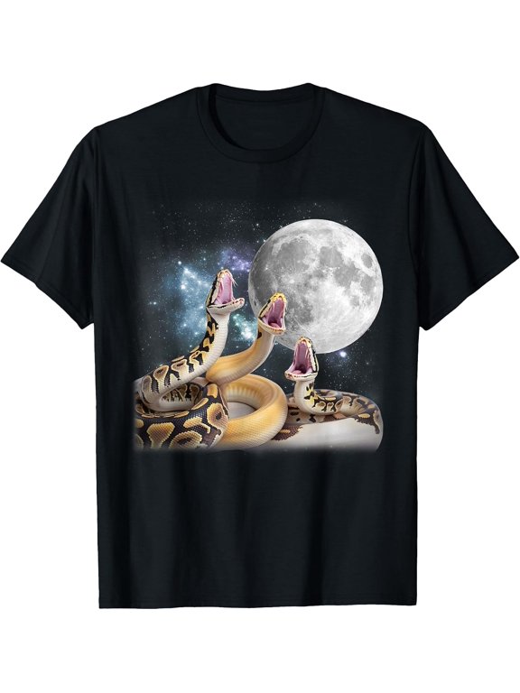 3 Ball Python Snakes Howling at The Moon Funny Python T-Shirt