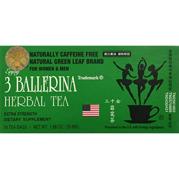 3 Ballerina Diet Tea Extra Strength for Men and Women (6 Boxes x 18 Bags)