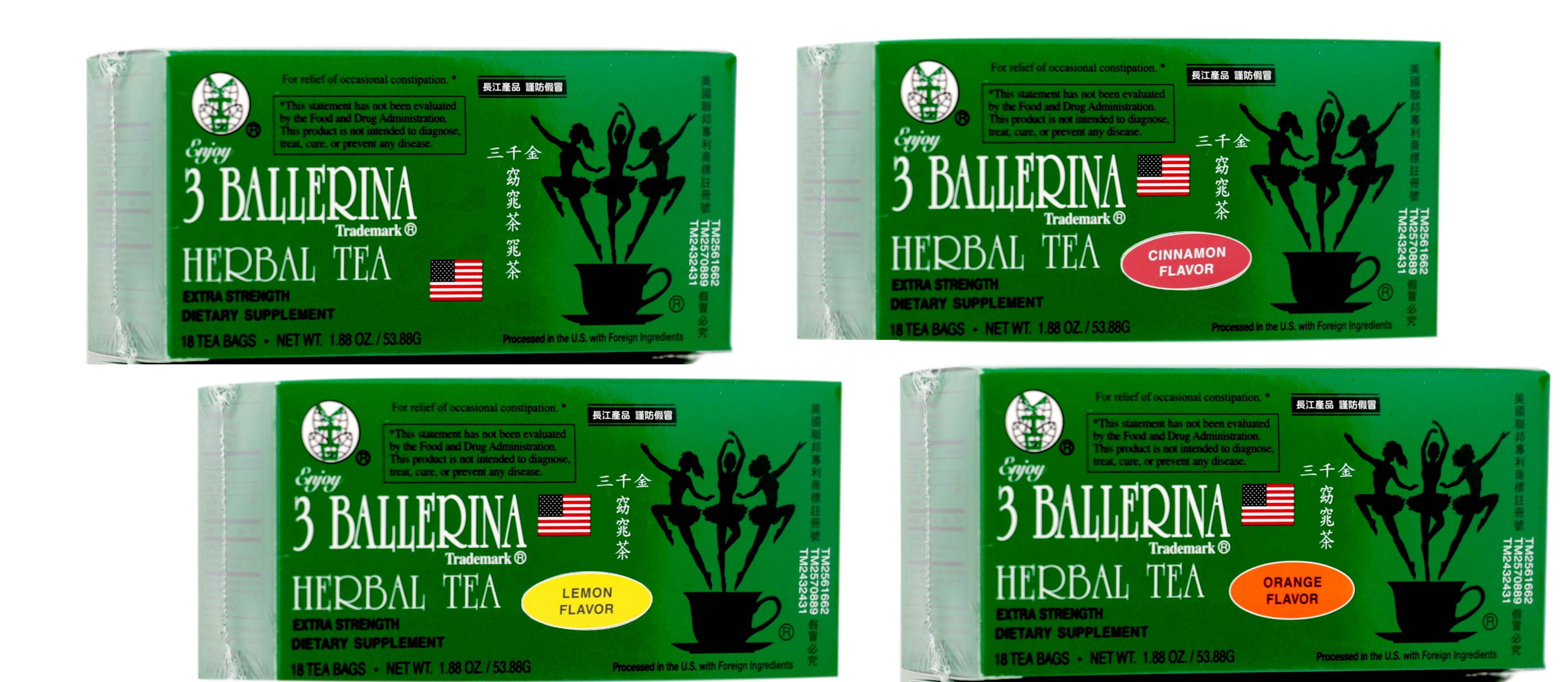 3 Ballerina Herbal Tea Men And Women Dieters' Drink Extra Strength All