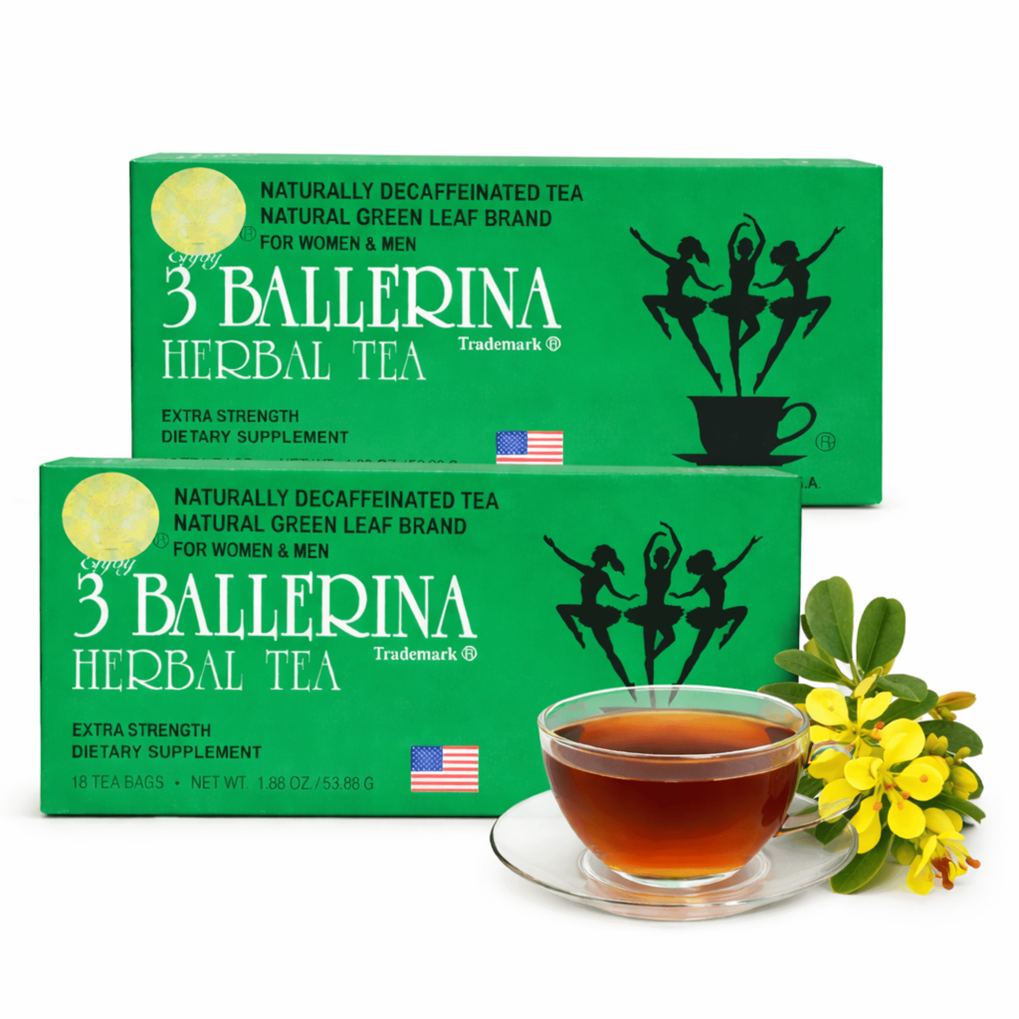 3 Ballerina Herbal Tea, Extra Strength, 36 Count, 2 Pack