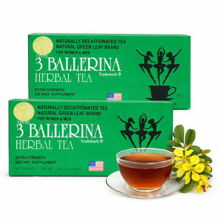 3 Ballerina Tea Drink Extra Strength, 36 Count (Pack of 2)