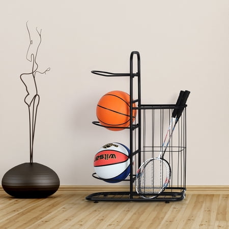 3-Balls Stand Tennis Rackets Rack Basketball Storage Holder Sports Equipment Storage Rack