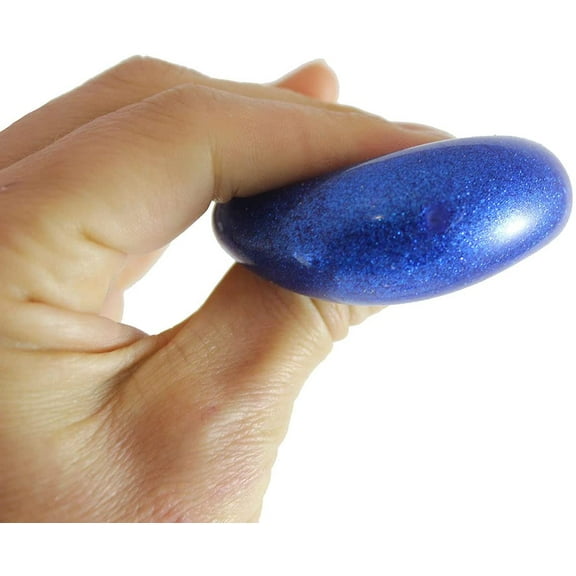 3 Balls Total - 1 Pack of 3 - Small 1.5" Metallic Glitter with Thick Gel Mold-able Stress Ball - Ceiling Sticky Glob Balls - Squishy Gooey Shape-able Squish Sensory Squeeze Balls