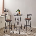thumbnail image 1 of 3 Bar Table and Chairs Set for Dining Room Industrial Counter Height Bar Chairs with Metal Back, Fabric Seat, 1 of 5