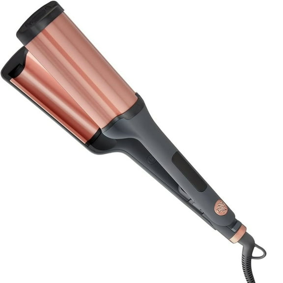 3 Barrel Curling Iron for Beach Waves and Curls - Ceramic Tourmaline Crimping Iron - Hair Waver for Mermaid Waves - Pink Barrel Curling Iron - Reduce Frizz + Increase Shine - All Hair Types