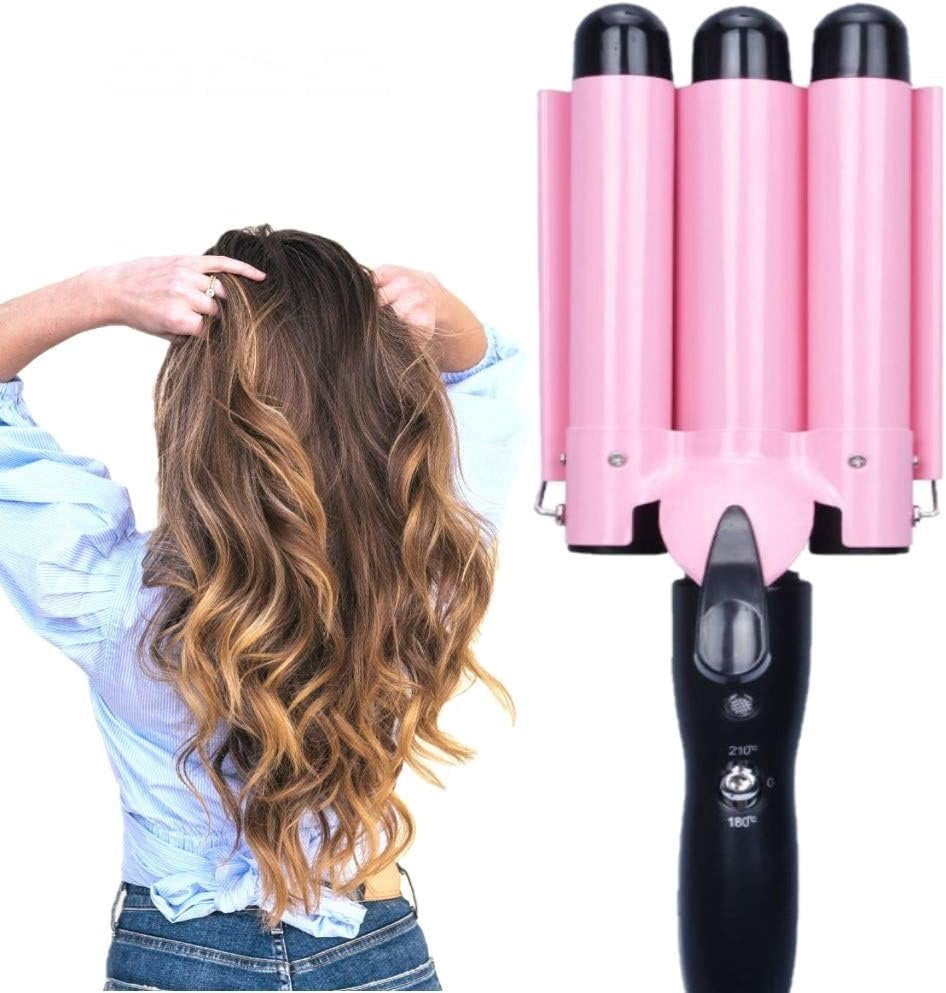 3 Barrel Curling Iron Wand 32mm Hair Waver Temperature Adjustable ...