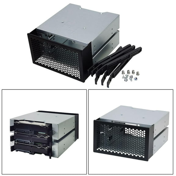 3 Bay 3.5 Inch HDD Enclosure Rack Holder Cage Case W/