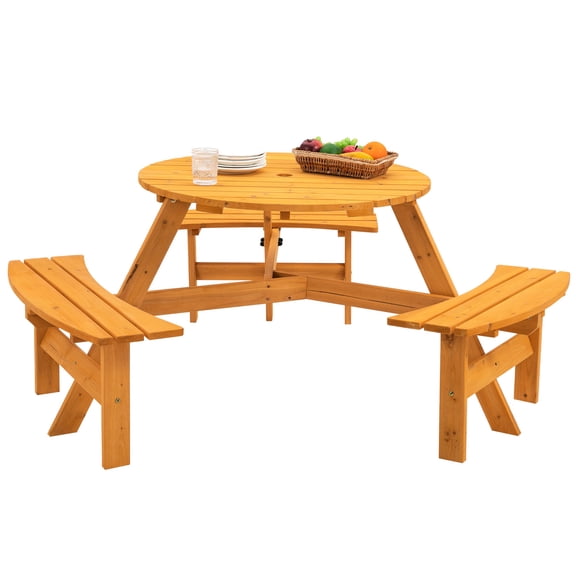 3 Benches Included - Prevent Bumping - Outdoor Recreation Spots - Durable Fir Table