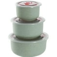 thumbnail image 1 of 3PCS Ceramic Nesting Bowls with Lids, Food Storage Containers, Kitchen Bowl Set, For Prep, Mixing and Serving, Microwave and Dishwasher Safe, 1 of 9