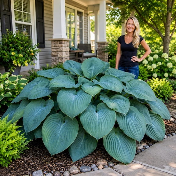 3 Big Daddy Hosta Live Plants | Large Blue-Green Shade Perennial | Hardy Outdoor Landscaping Plant | Giant Textured Foliage for Borders, Woodland Gardens & Foundation Beds | USA Grown