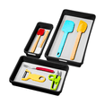 thumbnail image 1 of madesmart 3 Bin Drawer Organizer Set with Soft Grip Lining, Carbon, 1 of 6