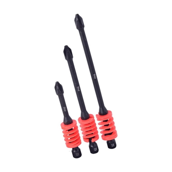 3 Bits/Pack Screwdriver Tips Anti Slip Grooves Heat Treated Steel Multiple Size Suitable for Tool Compatibility