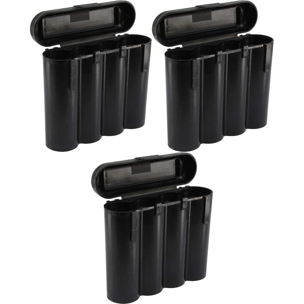 3 Black 18650 & CR123A 4 Battery Holder Storage Case for 18650 Batteries
