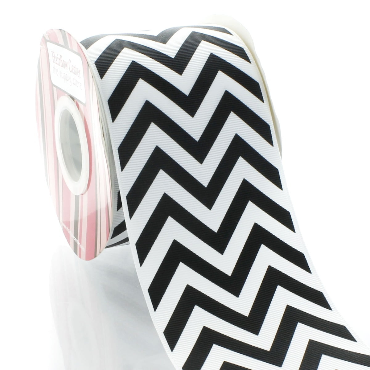 3" Black Chevron ZigZag Grosgrain Ribbon 25 Yard