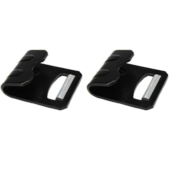 3" Black Flat Hook with Aluminum Defender - 2 Pack
