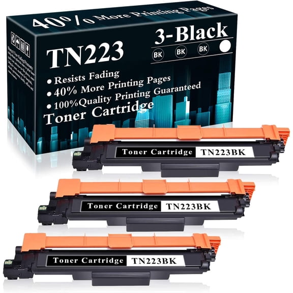 3 Black TN223 / TN223BK Toner Cartridge Replacement for Brother MFC-L3770CDW L3710CW L3750CDW L3730CDW HL-3210CW 3230CDW 3270CDW 3290CDW DCP-L3510CDW L3550CDW Printer