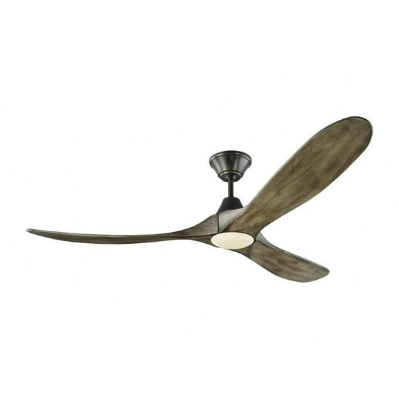 3 Blade 60 inch Ceiling Fan with Light Kit-Aged Pewter Finish-Light Grey Weathered Oak Blade Color Bailey Street Home 96-Bel-3087746