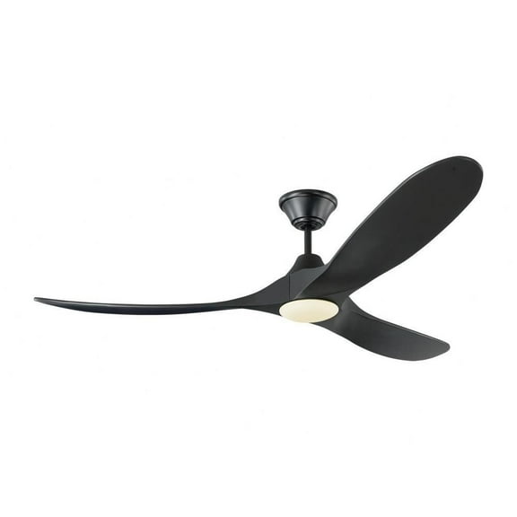 3 Blade 60 inch Ceiling Fan with Light Kit-Matte Black Finish-Black Blade Color Bailey Street Home 96-Bel-3087747