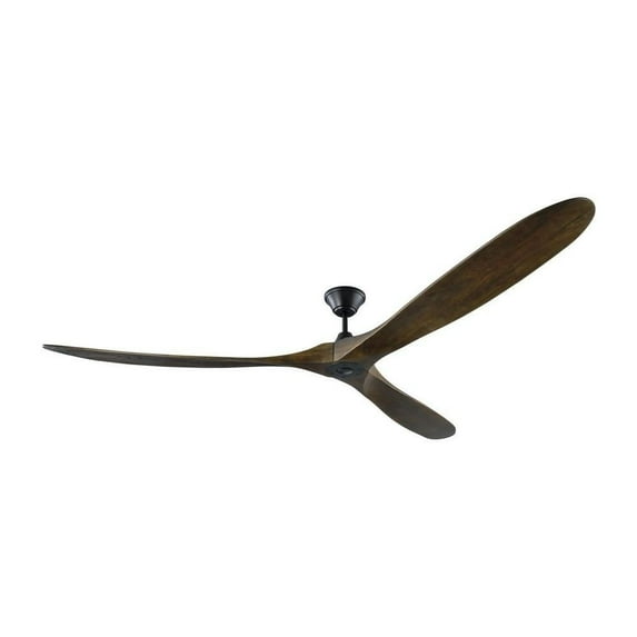 3 Blade Ceiling Fan with Handheld Control in Modern Style 88 inches Wide By 13.69 inches High-Matte Black Finish-Dark Walnut Blade Color Bailey Street