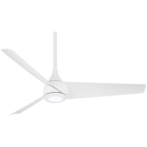 3 Blade Ceiling Fan With Light Kit-14.5 Inches Tall And 52 Inches Wide-Flat White Finish Minka Aire Fans F678l-Whf