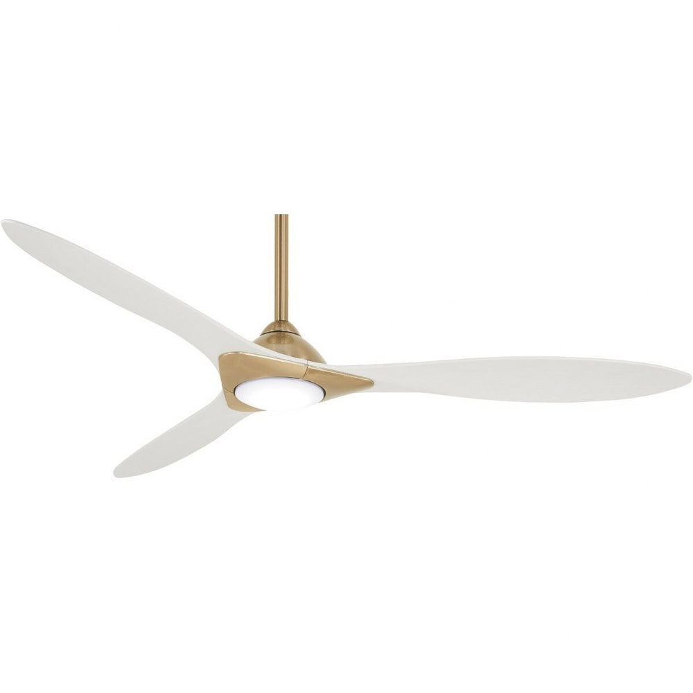 Soft Brass 60" Ceiling Fan with LED Light and Remote