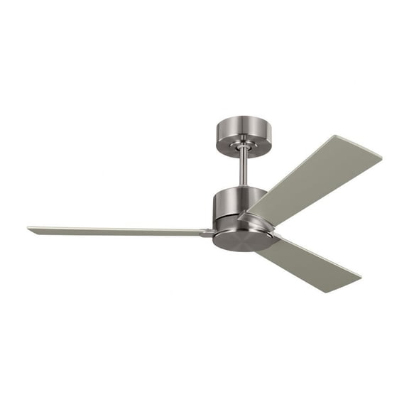 3 Blade Ceiling Fan in Modern Style-12.6 inches Tall and 44 inches Wide-Brushed Steel Finish Bailey Street Home 96-Bel-4828575