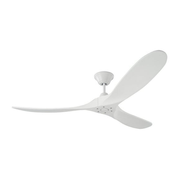 3 Blade Ceiling Fan with Handheld Control in Contemporary Style 60 inches Wide By 11.7 inches High-Matte White Finish-Matte White Blade Color Bailey