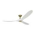 thumbnail image 1 of 3 Blade Ceiling Fan with Handheld Control in Contemporary Style 70 inches Wide By 11.7 inches High-Burnished Brass Finish-Matte White Blade Color, 1 of 10