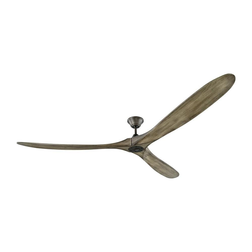 88" Aged Pewter Ceiling Fan with Light Grey Weathered Oak Blades
