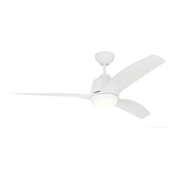 3 Blade Ceiling Fan with Light Kit and Remote Control in Modern Style-16.2 inches Tall and 52 inches Wide-Matte White Finish Bailey Street Home