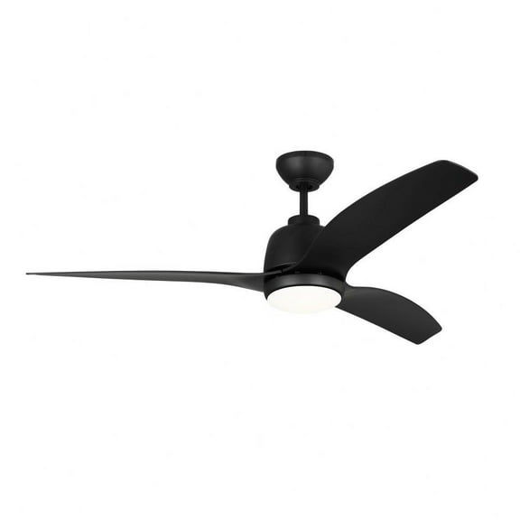 3 Blade Ceiling Fan with Light Kit and Remote Control in Modern Style-16.2 inches Tall and 52 inches Wide-Midnight Black Finish Bailey Street Home