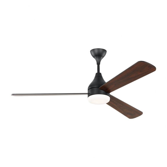 3 Blade Ceiling Fan with Light Kit and Remote Control in Modern Style-17.9 inches Tall and 60 inches Wide-Midnight Black Finish Bailey Street Home