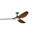 thumbnail image 1 of 3-Blade Ceiling Fan with Light Kit in Satin Black Powder Coat with Propeller Single-Mold Blade Design 65 inches W X 14.5 inches H-Polished Nickel, 1 of 10