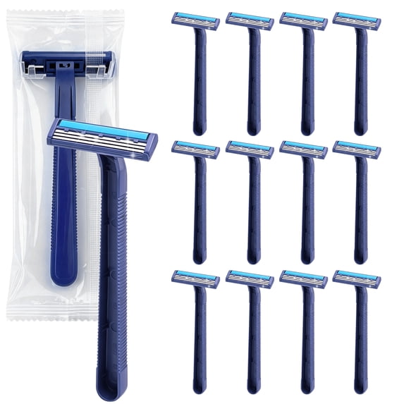 12 Pack Disposable Razors for Men, Men's Disposable Shaving Razors, Triple Blade Disposable Shaving Razors with Lubricating Strip, Anti-Slip Handle Disposable Shaver for Travel Hotel Home Daily Shave