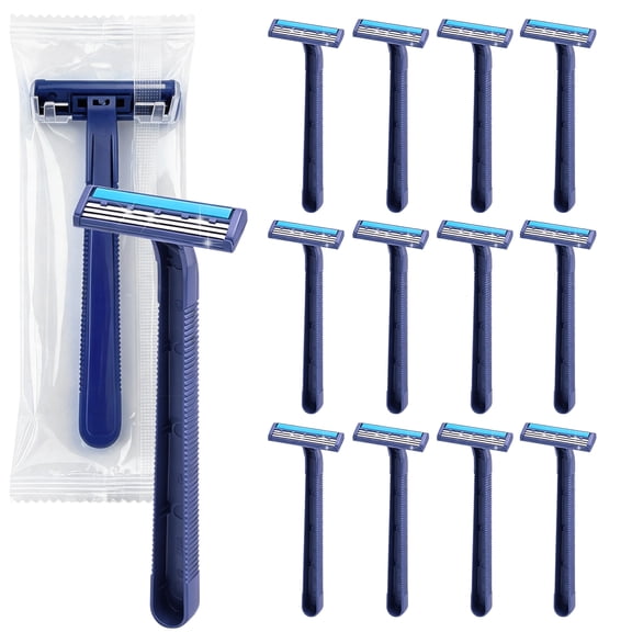 12 Pack Disposable Razors for Men, Men's Disposable Shaving Razors, Triple Blade Disposable Shaving Razors with Lubricating Strip, Anti-Slip Handle Disposable Shaver for Travel Hotel Home Daily Shave