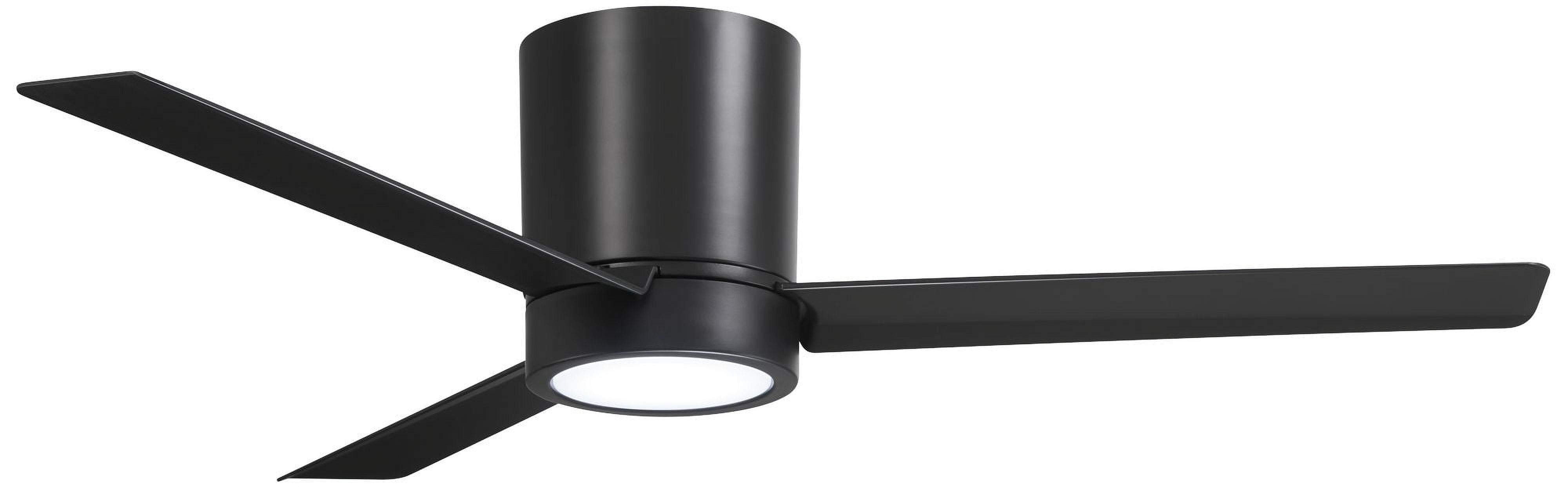 52'' Black Low Profile LED Ceiling Fan with Remote