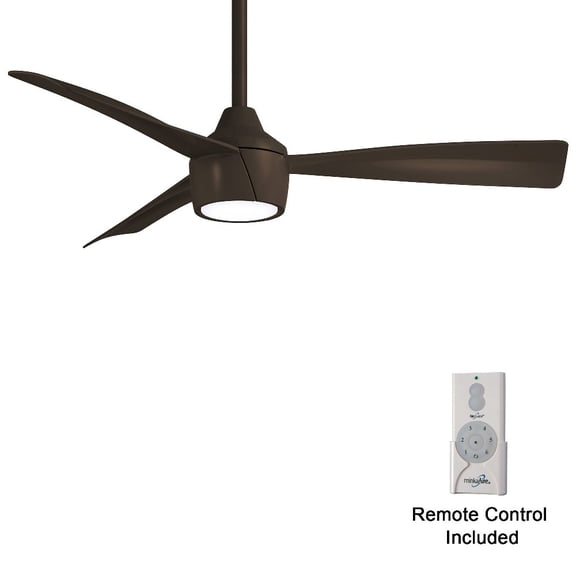 Open Box 3 Blade Outdoor Ceiling Fan With Light Kit-44 Inches Wide-Oil Rubbed Bronze Finish Minka Aire Fans F625l-Orb