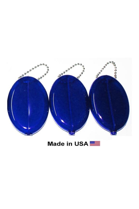 3 Blue Oval Squeeze Purses | Organize Small Items, Change, Keys | For Men & Women