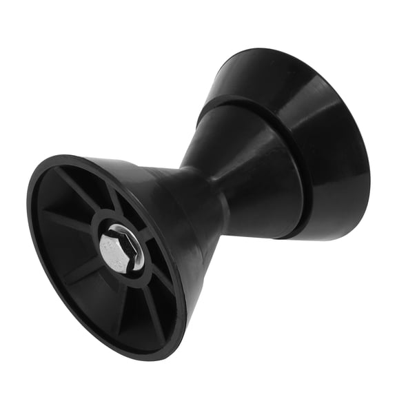 3" Boat Bow Trailer Roller with End Bells & 1/2 Inch Shaft, Bow Stop Bell Roller fits 3 Inch Wide Bracket, P-VC Material, Black