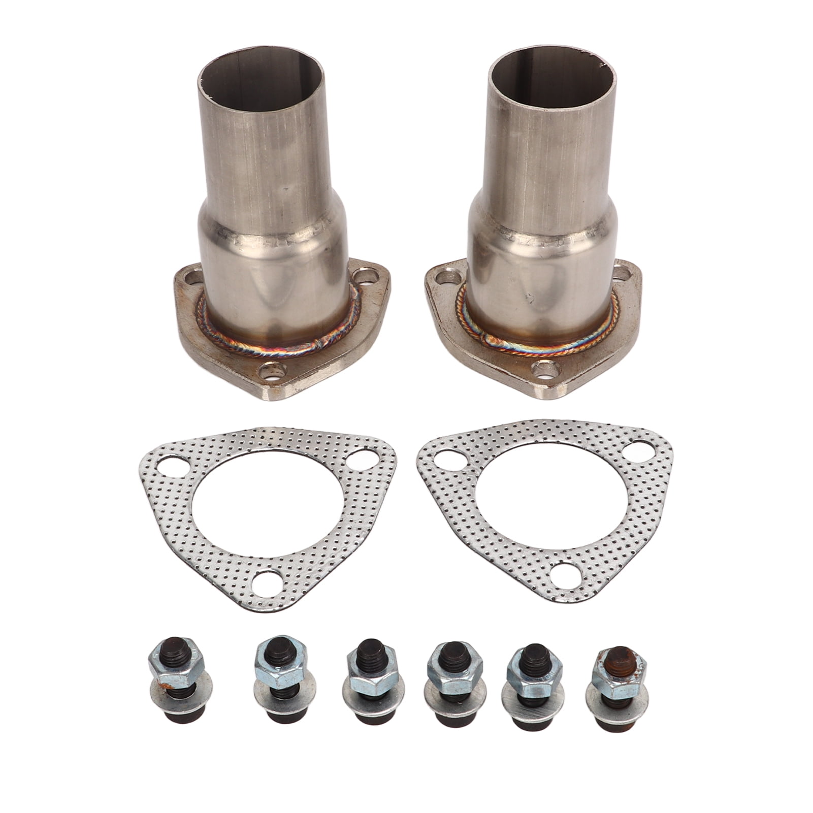 3 Bolt Exhaust Header Collector Flange Reducer Kit 2 1/2 to 2in Diameter for Automotive