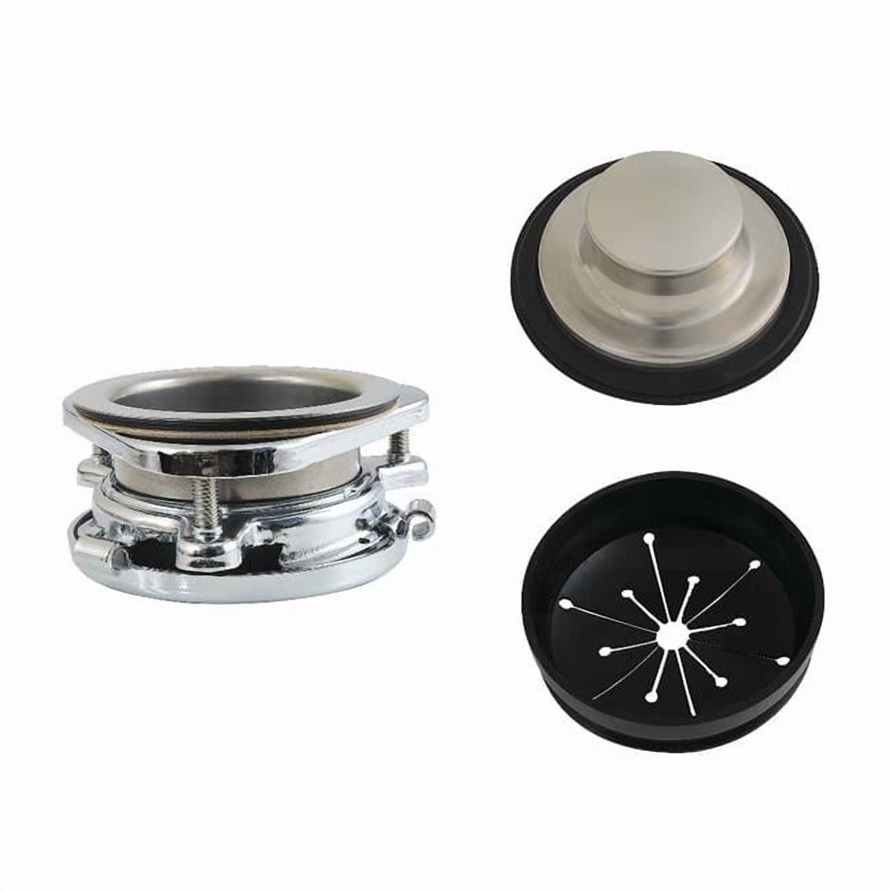3-Bolt Garbage Disposal Mount - Polished Stainless Steel & Chrome - 5.31in. - Includes Stopper & Splash Guards