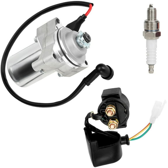3 Bolt Starter Motor & Solenoid Relay Suitable for Tao tao Coolster 125cc 110cc 50cc Coleman Kazuma Baja Vitacci 4 Wheeler Quad Chinese ATV Parts Sandrail Roketa SSR Lifan Go Kart Pit Bike