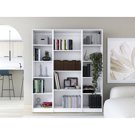 3 Bookcases with Generous Shelf Space - Flexible Setup for Different Needs - Living Room Display - Sufficient Space for Items