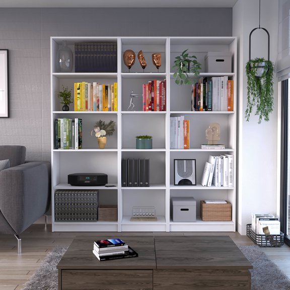 3 Bookcases with Varying Shelf Sizes | Facilitates Creative Home Organization