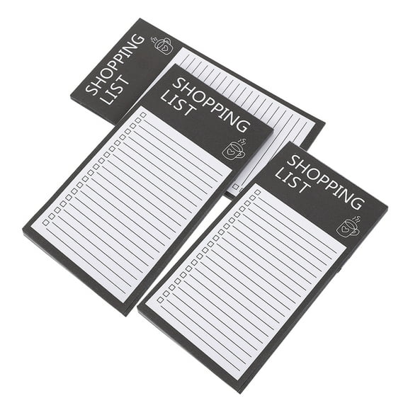 MOKKHNB White Shopping List Notepad Set, 3-Pack, 5.5 x 2.9 x 0.2 Inches, Portable Grocery Organizer