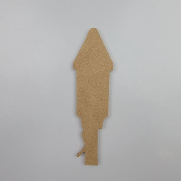 3" Bottle Rocket Fireworks, Unfinished Wood Art Shape by Wooden Craft Cutouts