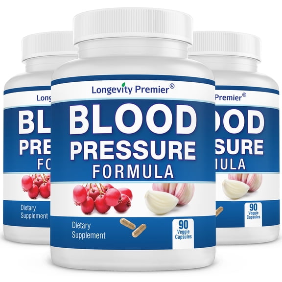 [3-Bottle Value Pack] Longevity Blood Pressure Formula - Clinically formulated